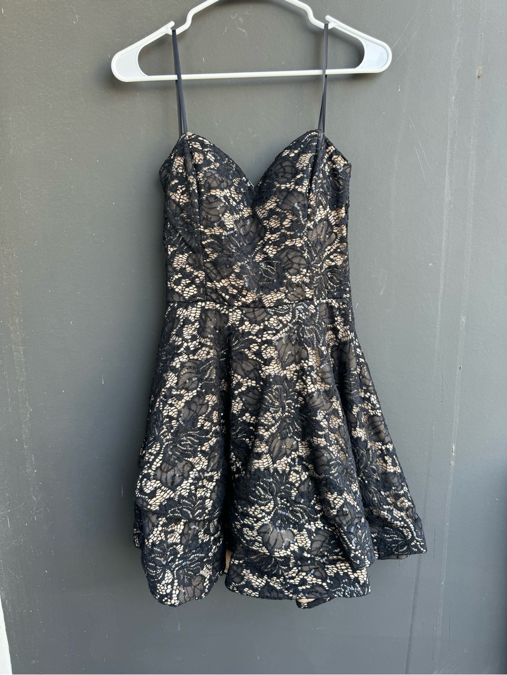 Vintage Black Lace Fit-and-Flare dress